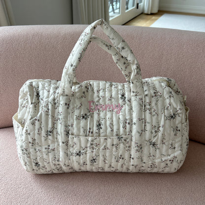 Floral Diaper Bag / Overnight Bag | Machine Embroidery