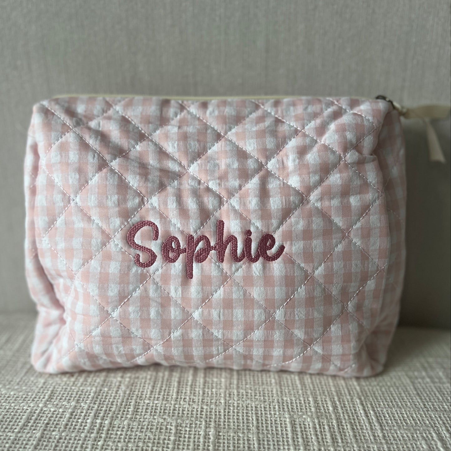 Gingham pouch | Available in Pink, Green, Purple or Blue