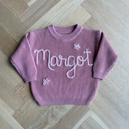 Custom Name Sweater | Multiple Colors Oversized Knit Newborn to 6 Years