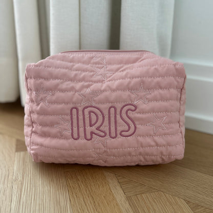 Star Diaper Pouch | Pale Pink or Grey Green | Machine Embroidery