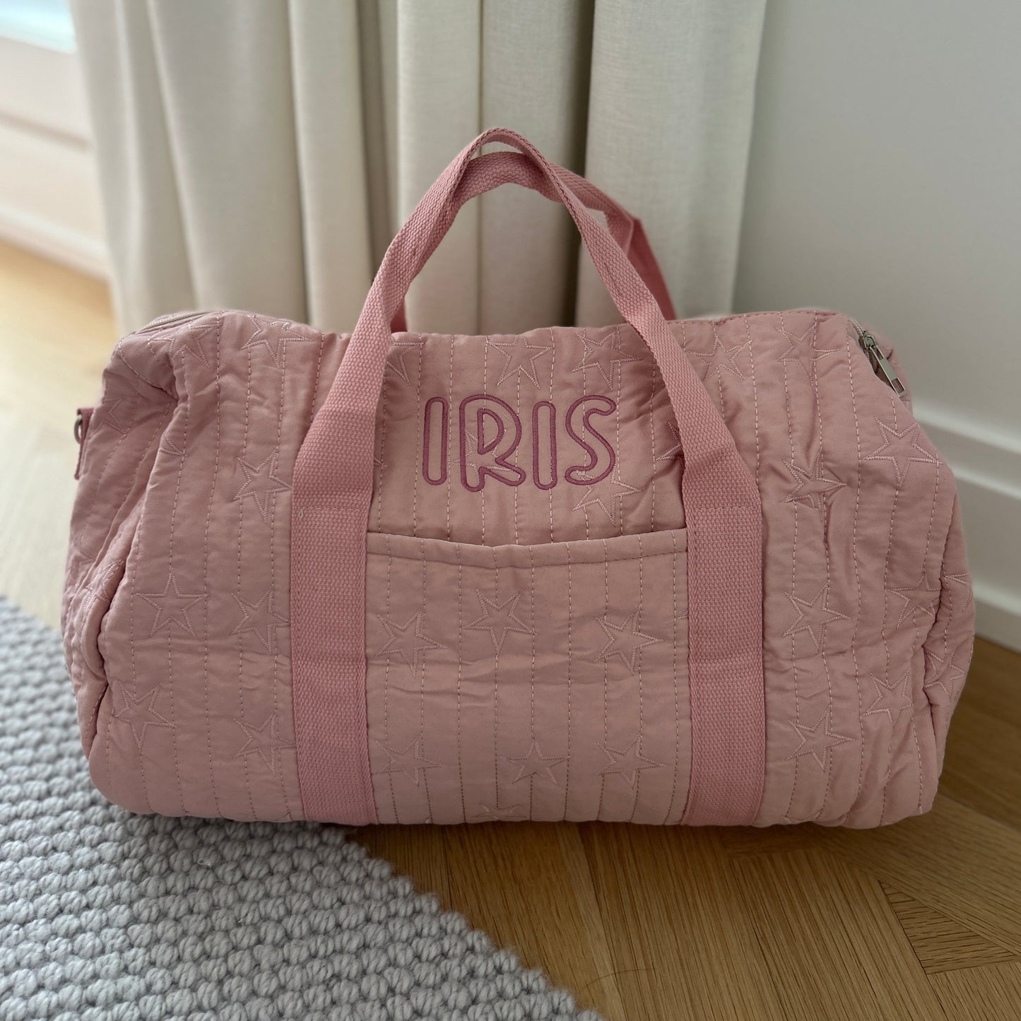 Star Diaper Bag / Overnight Bag PINK | Machine Embroidery