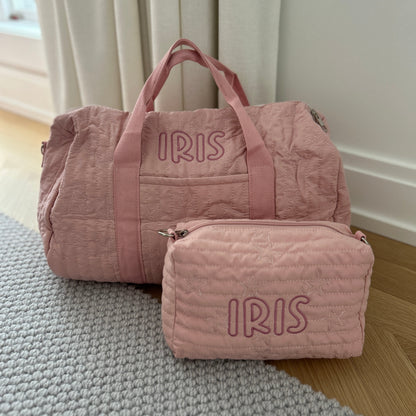 Star Bag & Pouch Bundle | Overnight Bag + Pouch in Grey or Pink| Machine Embroidery