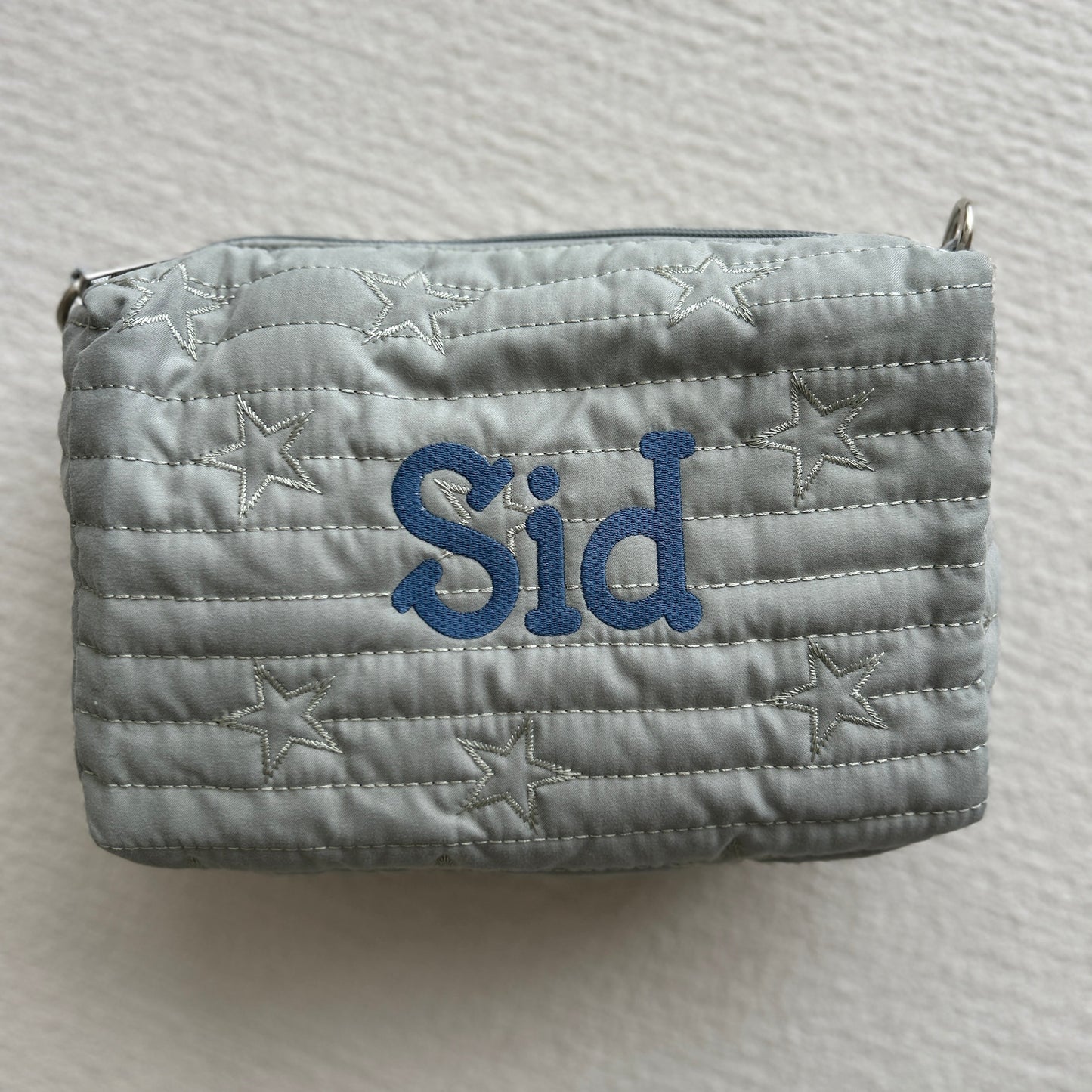 Star Diaper Pouch | Pale Pink or Grey Green | Machine Embroidery