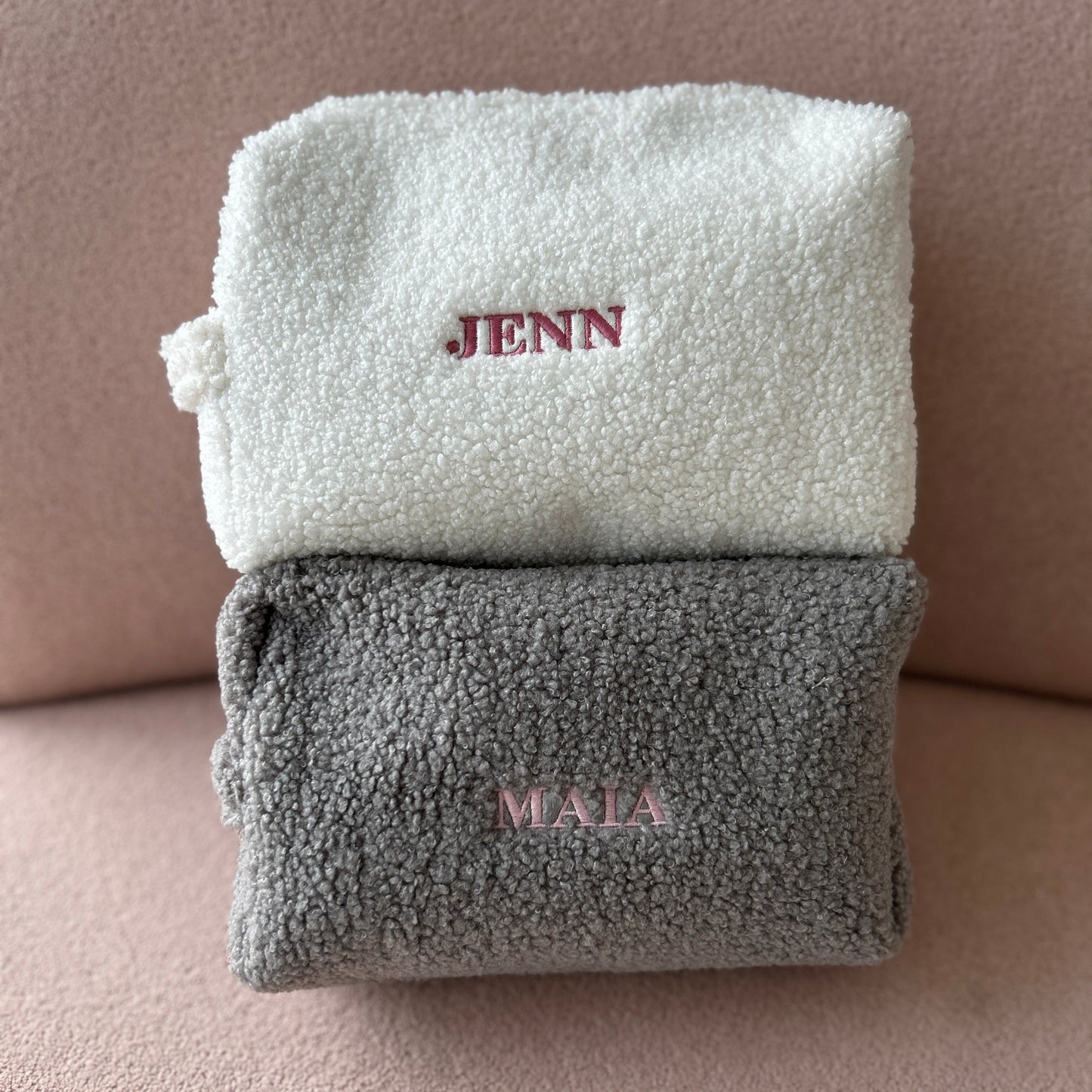 Teddy Boucle Pouch | Machine Embroidery