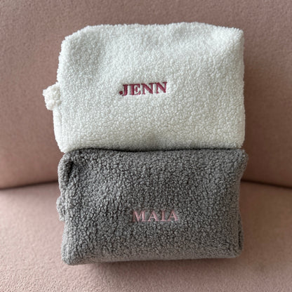 Teddy Boucle Pouch | Machine Embroidery