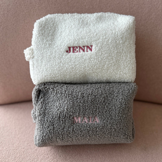 Teddy Boucle Pouch | Machine Embroidery