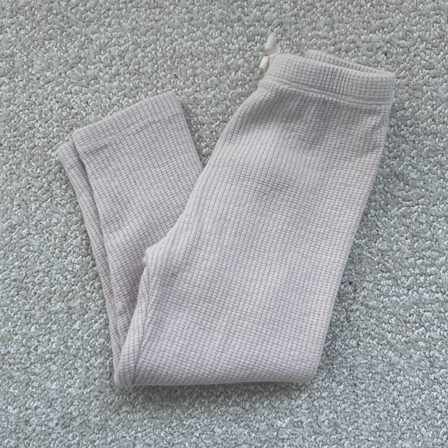 Pale Blush Waffle leggings size 12-18 Months