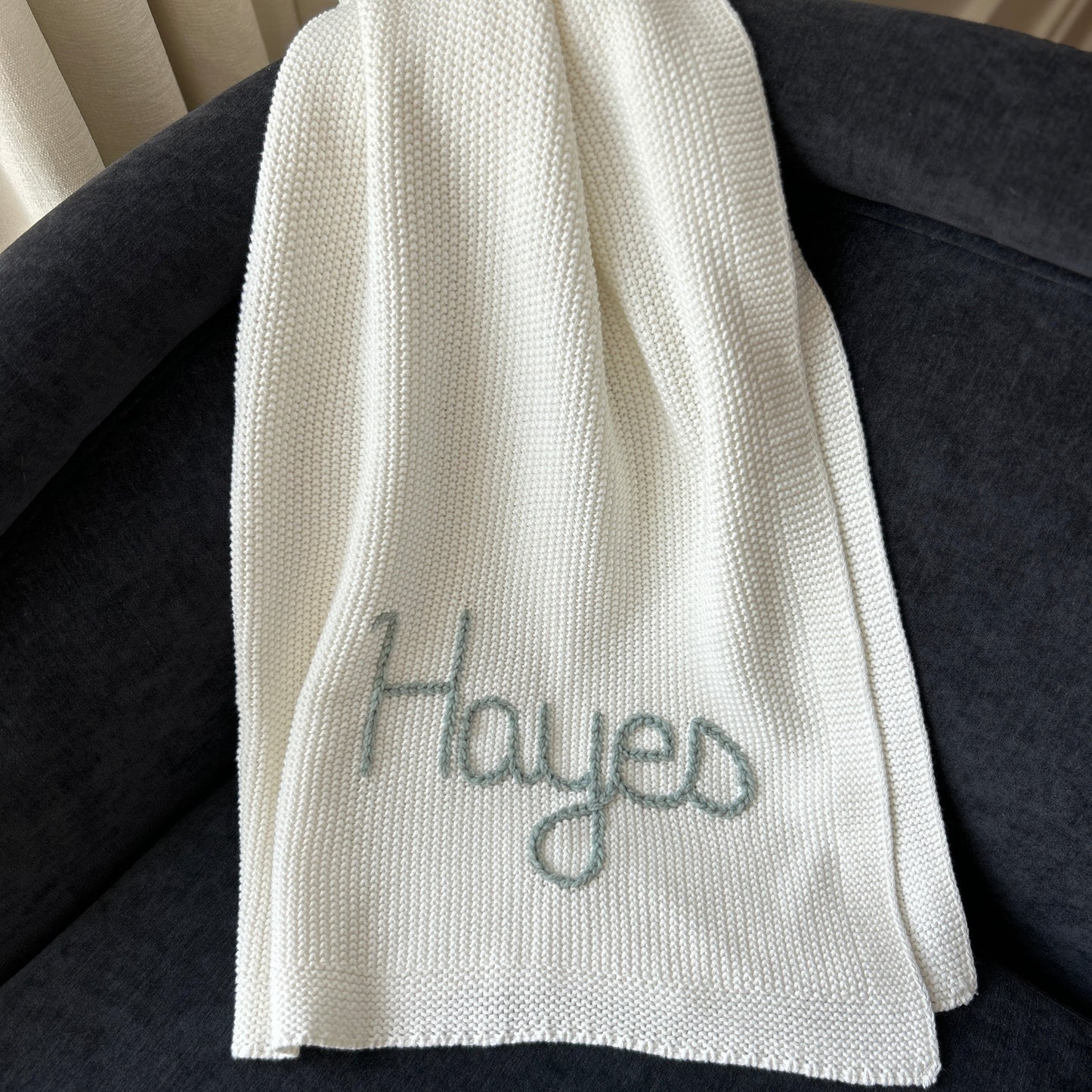 Solid Colour Baby Blanket Sage Green | Custom Baby Blanket Gift in Many Colors