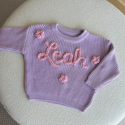 Initial Sweater | Multiple Colors Oversized Knit Newborn to 6 Years