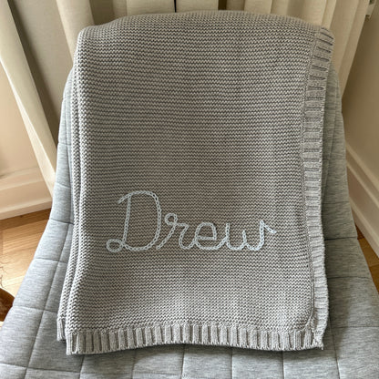 Grey Solid Colour Baby Blanket | Custom Baby Blanket Gift in Many Colors