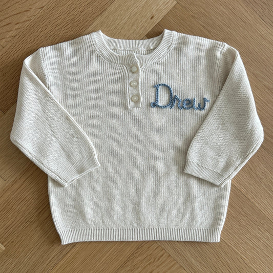 Ivory Henley Waffle Sweater Sample | Size 2T or 4T