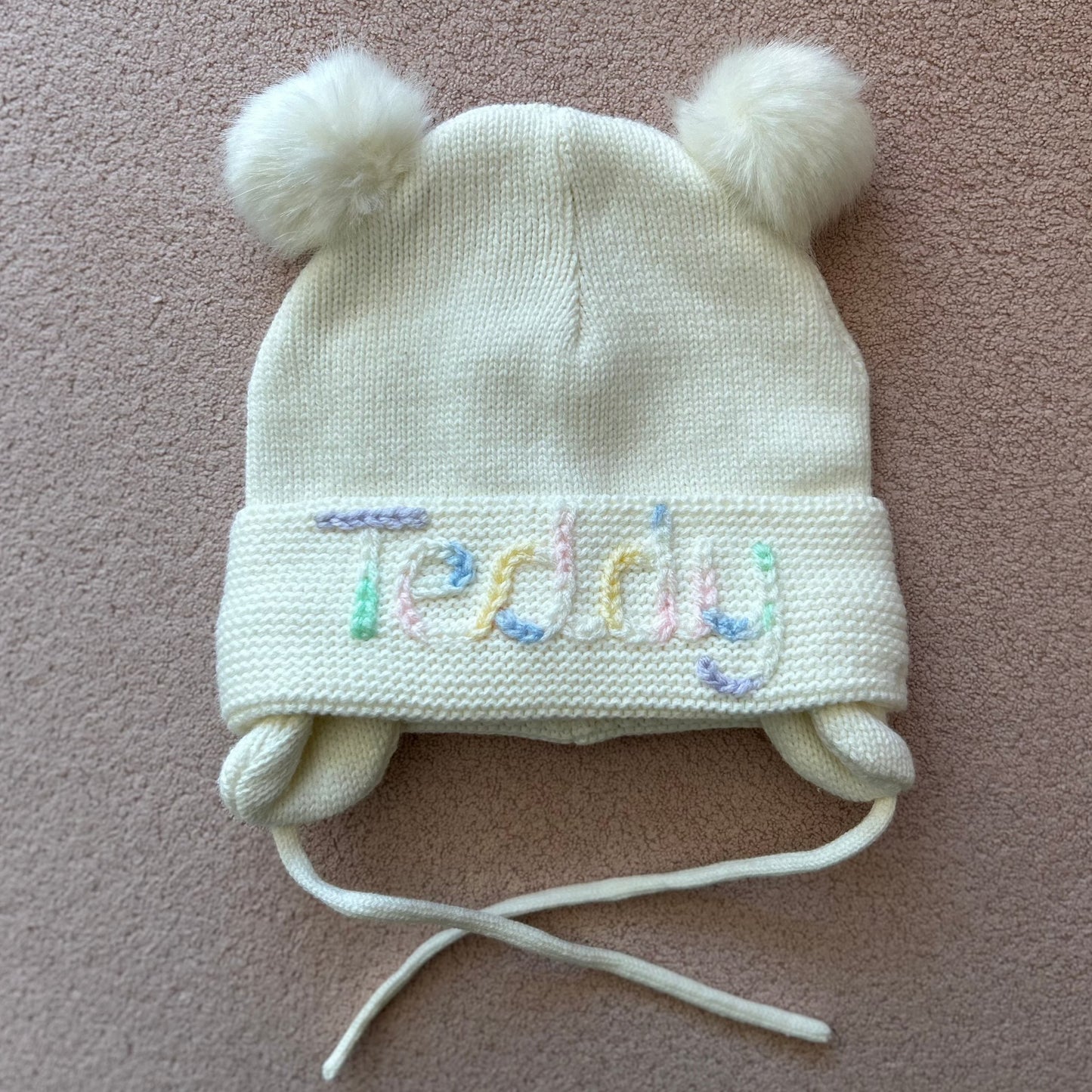 The Double Pom Pom Hat | Warm Lined Beanie for Babies