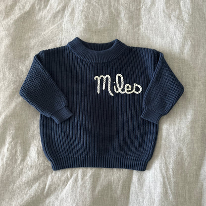 Custom Name Sweater | Multiple Colors Oversized Knit Newborn to 6 Years