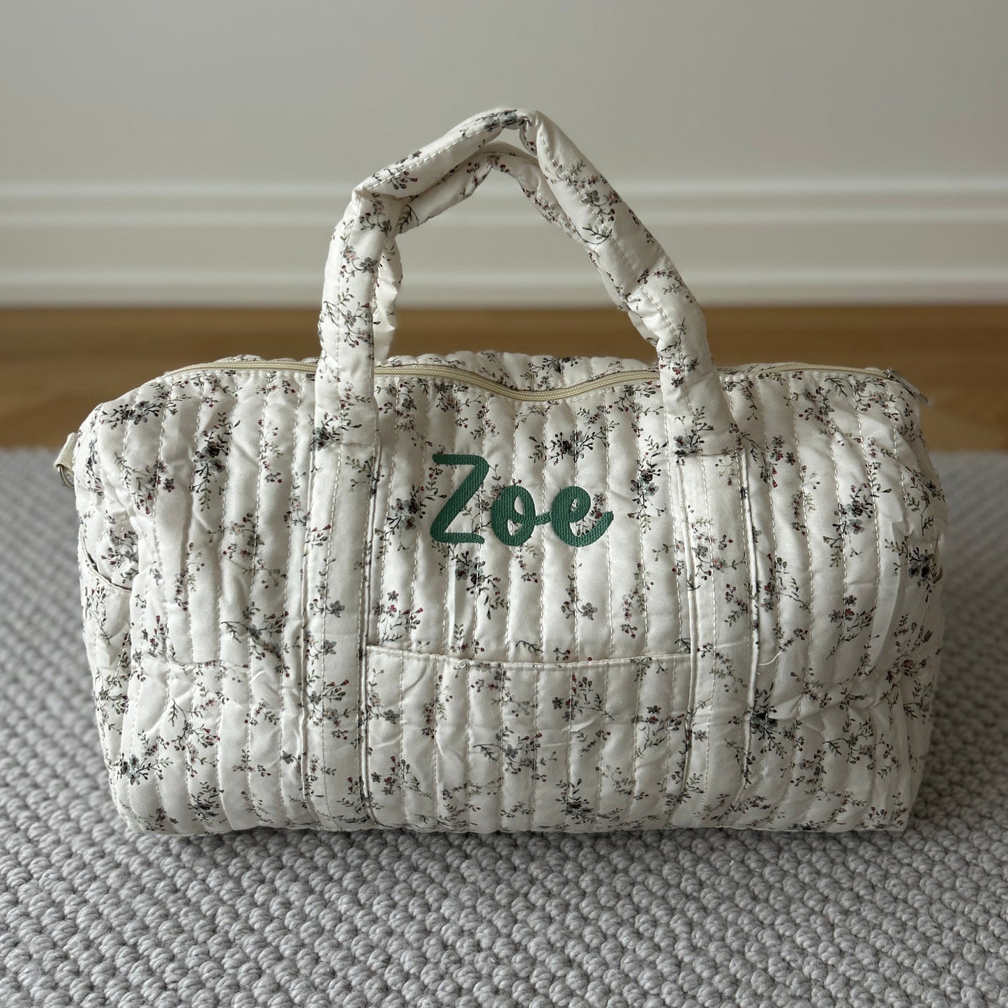 Floral Diaper Bag / Overnight Bag | Machine Embroidery