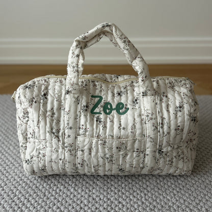 Floral Diaper Bag / Overnight Bag | Machine Embroidery