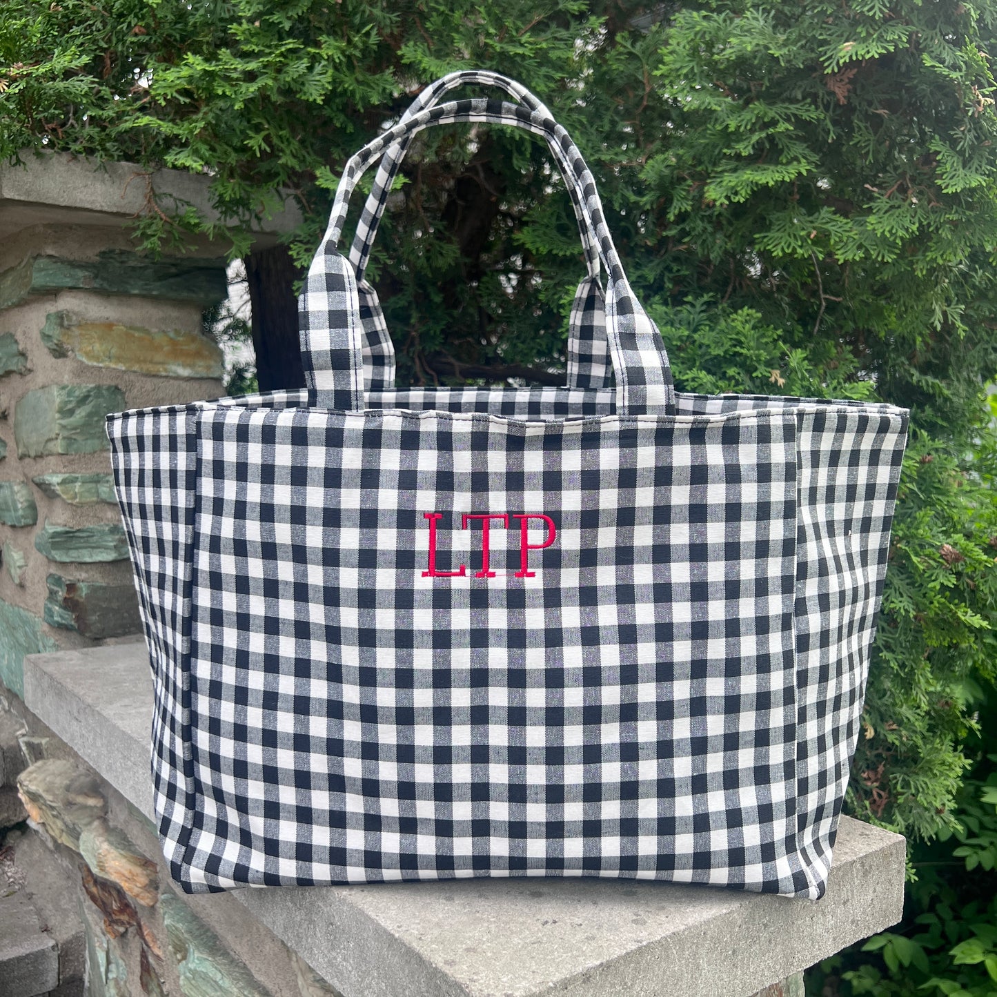 NEW Gingham Tote Bag | Black or Red