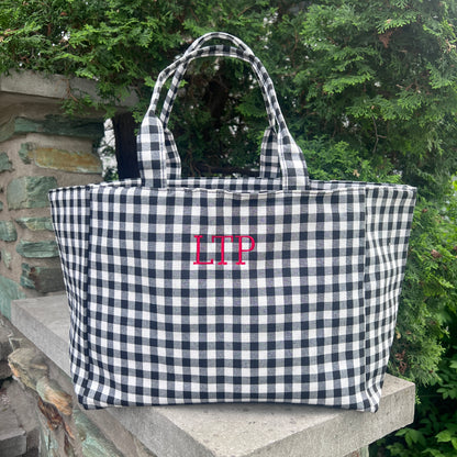 NEW Gingham Tote Bag | Black or Red