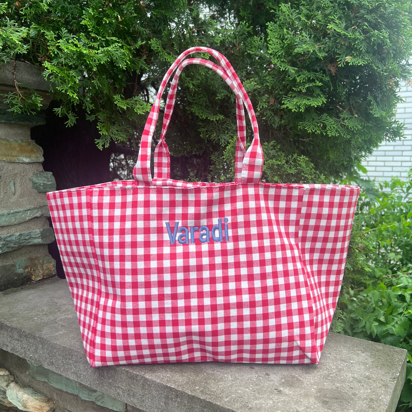 NEW Gingham Tote Bag | Black or Red | 2 Sizes available