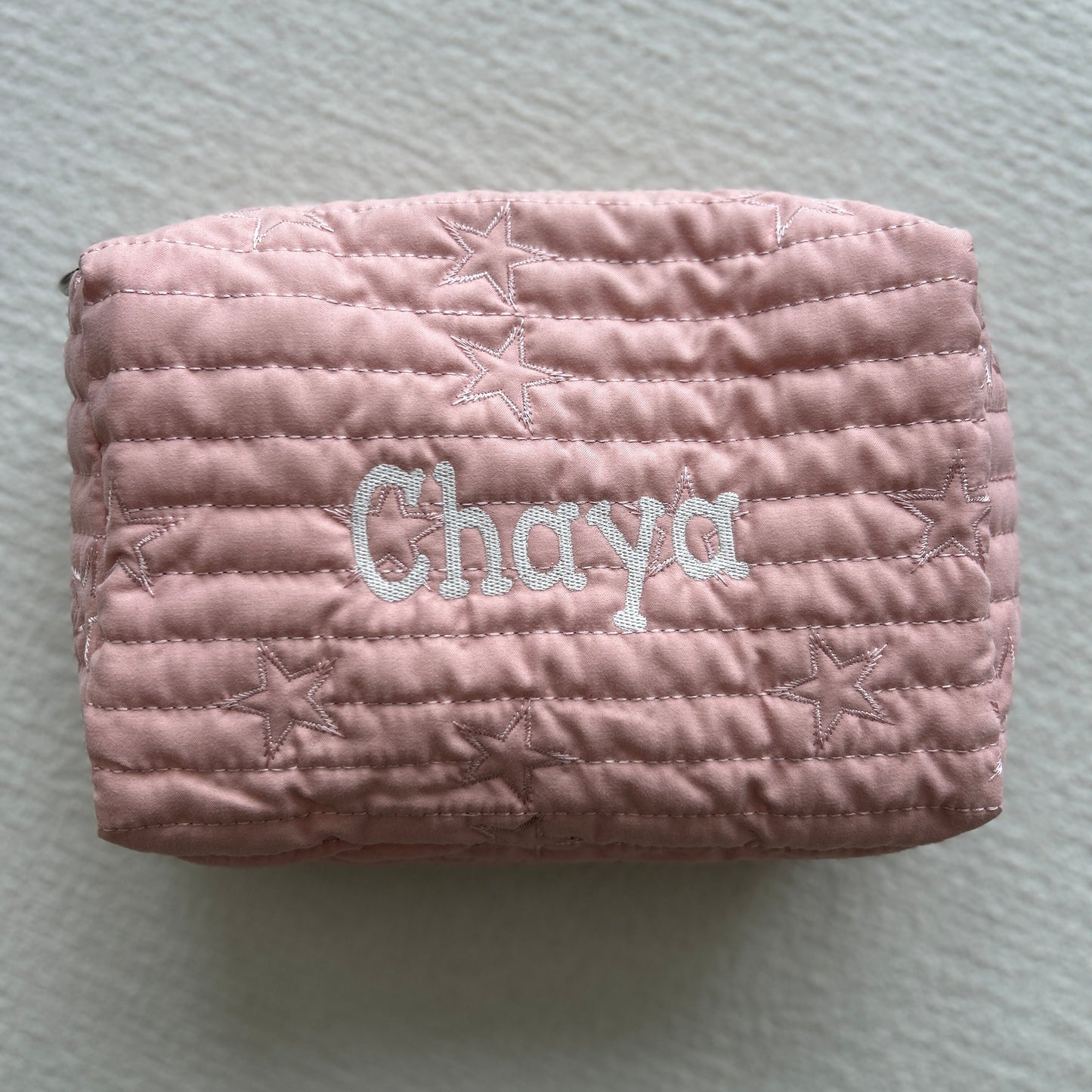 Star Diaper Pouch | Pale Pink or Grey Green | Machine Embroidery