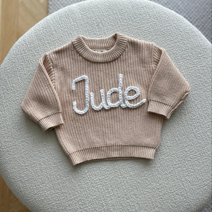 Custom Name Sweater | Multiple Colors Oversized Knit Newborn to 6 Years