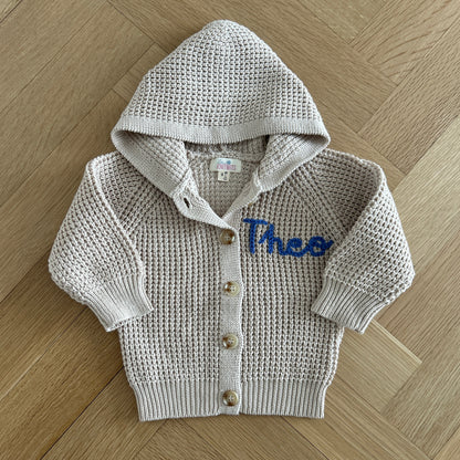 Hooded Waffle Cardigan | Oatmeal, Brown or Navy