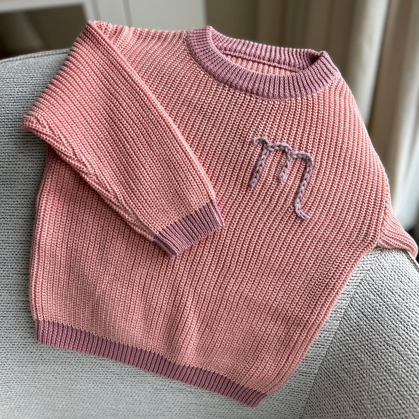 Blush 2-toned Classic Knit Sweater | Size Newborn to 4T