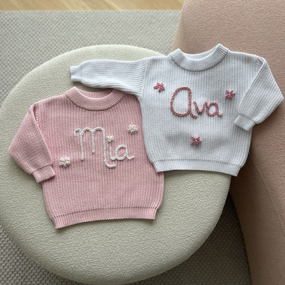 Custom Name Sweater | Multiple Colors Oversized Knit Newborn to 6 Years