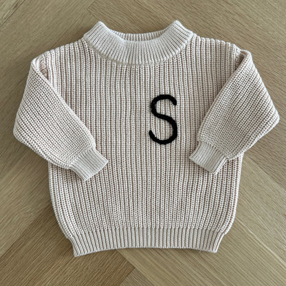 Initial Sweater | Multiple Colors Oversized Knit Newborn to 6 Years