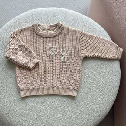 Custom Name Sweater | Multiple Colors Oversized Knit Newborn to 6 Years