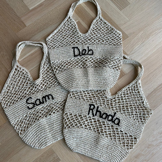 Custom Crochet Beach Bag - BEIGE