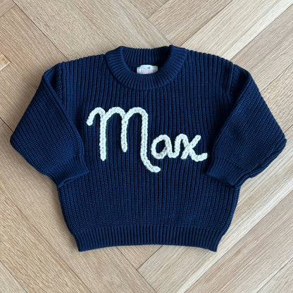 Custom Name Sweater | Multiple Colors Oversized Knit Newborn to 6 Years