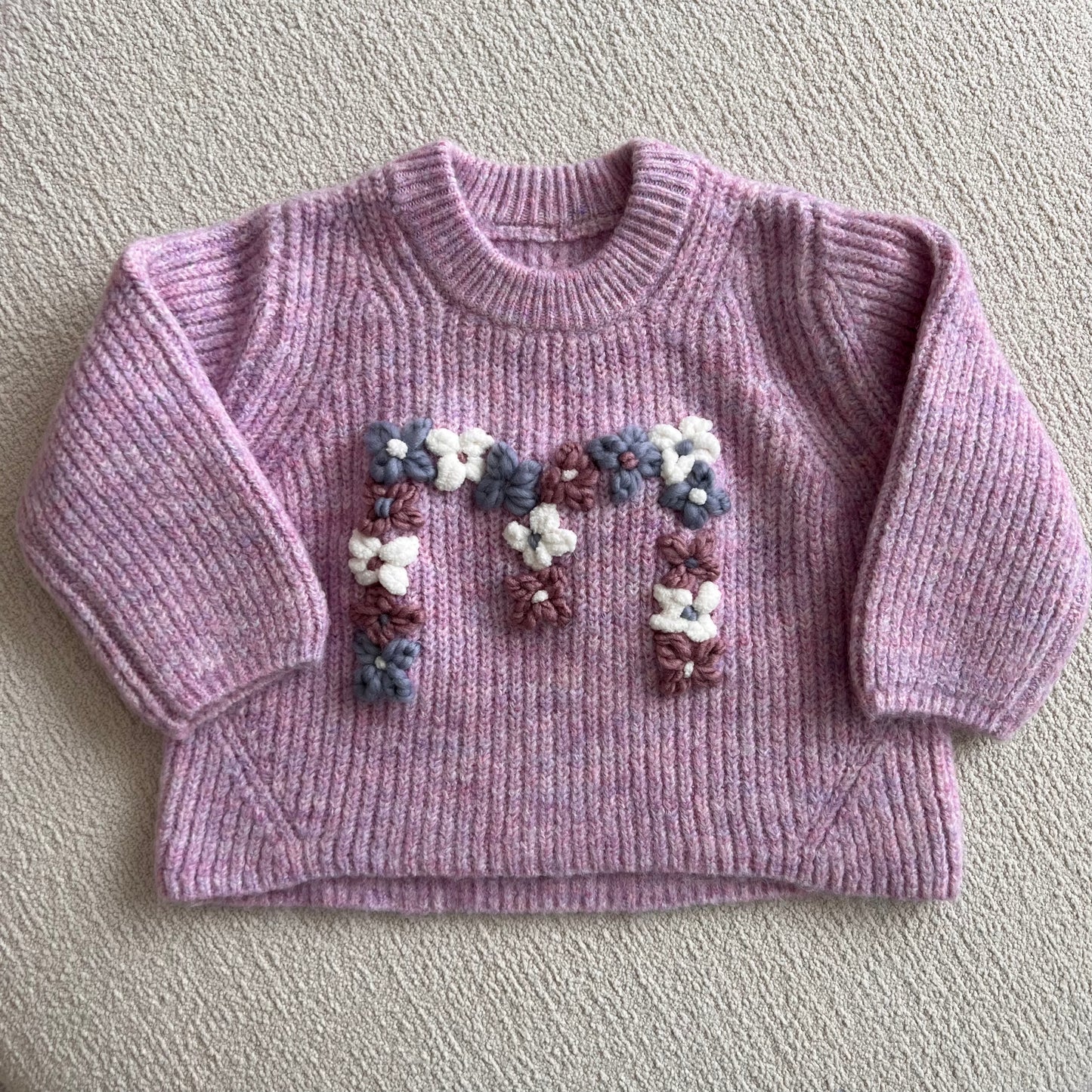 Purple Tonal Big Kids Sweater (6T or 7/8T)