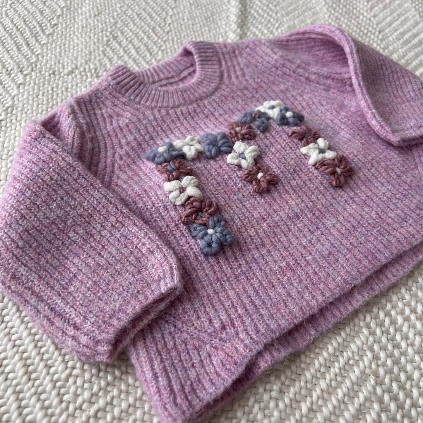 Purple Tonal Big Kids Sweater (6T or 7/8T)