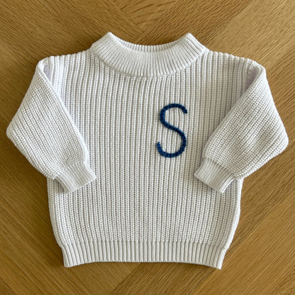 Initial Sweater | Multiple Colors Oversized Knit Newborn to 6 Years