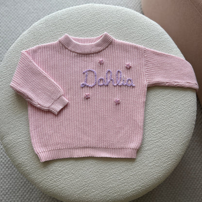 Custom Name Sweater | Multiple Colors Oversized Knit Newborn to 6 Years
