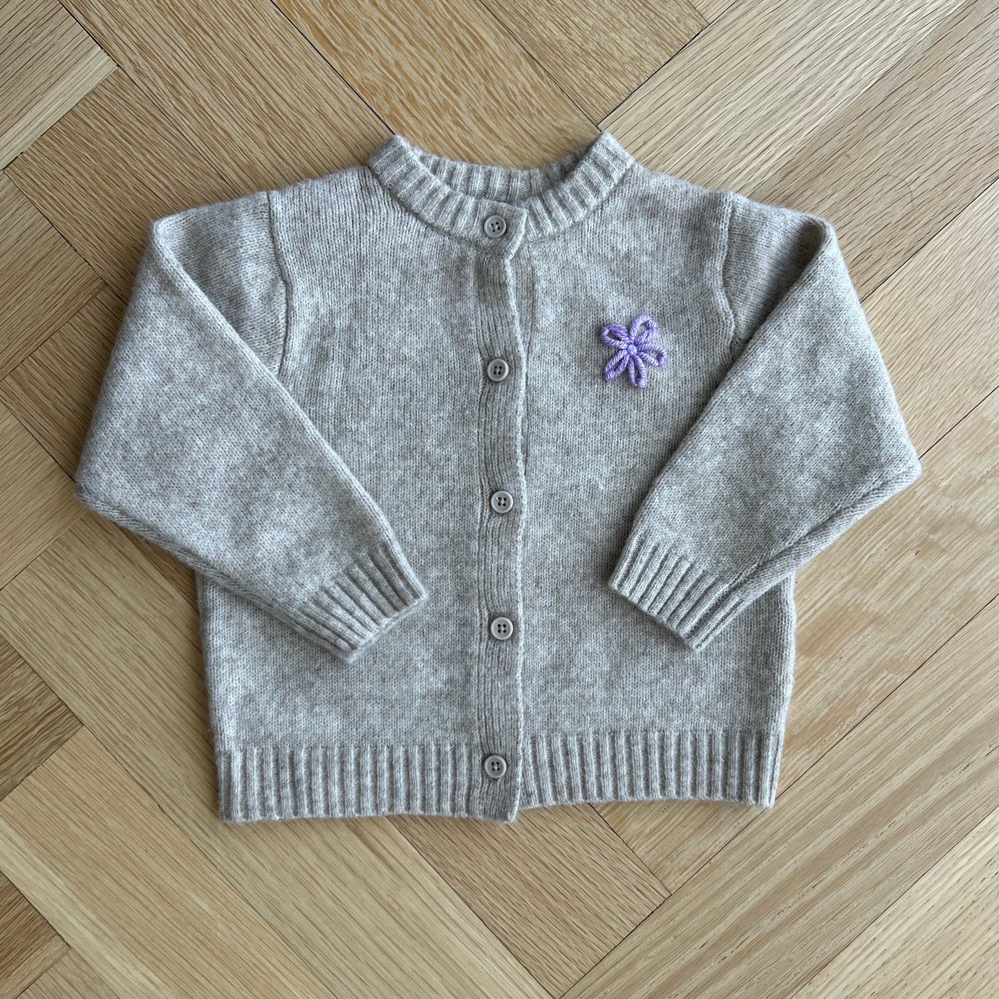 Soft Touch Beige Cardigan 12-18 Months | Toddler Neutral Custom Cardigan for 1 year old