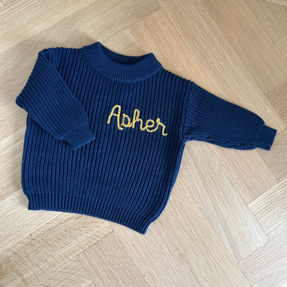 Custom Name Sweater | Multiple Colors Oversized Knit Newborn to 6 Years