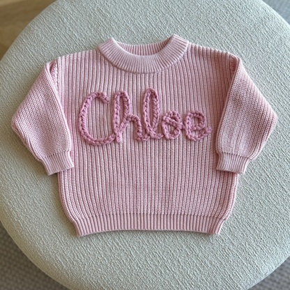 Custom Name Sweater | Multiple Colors Oversized Knit Newborn to 6 Years