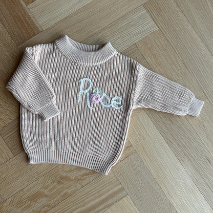 Custom Name Sweater | Multiple Colors Oversized Knit Newborn to 6 Years