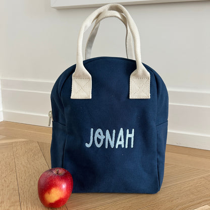 Custom Lunch or Snack Bag DEEP DENIM | Clean, Non-Toxic Machine Washable