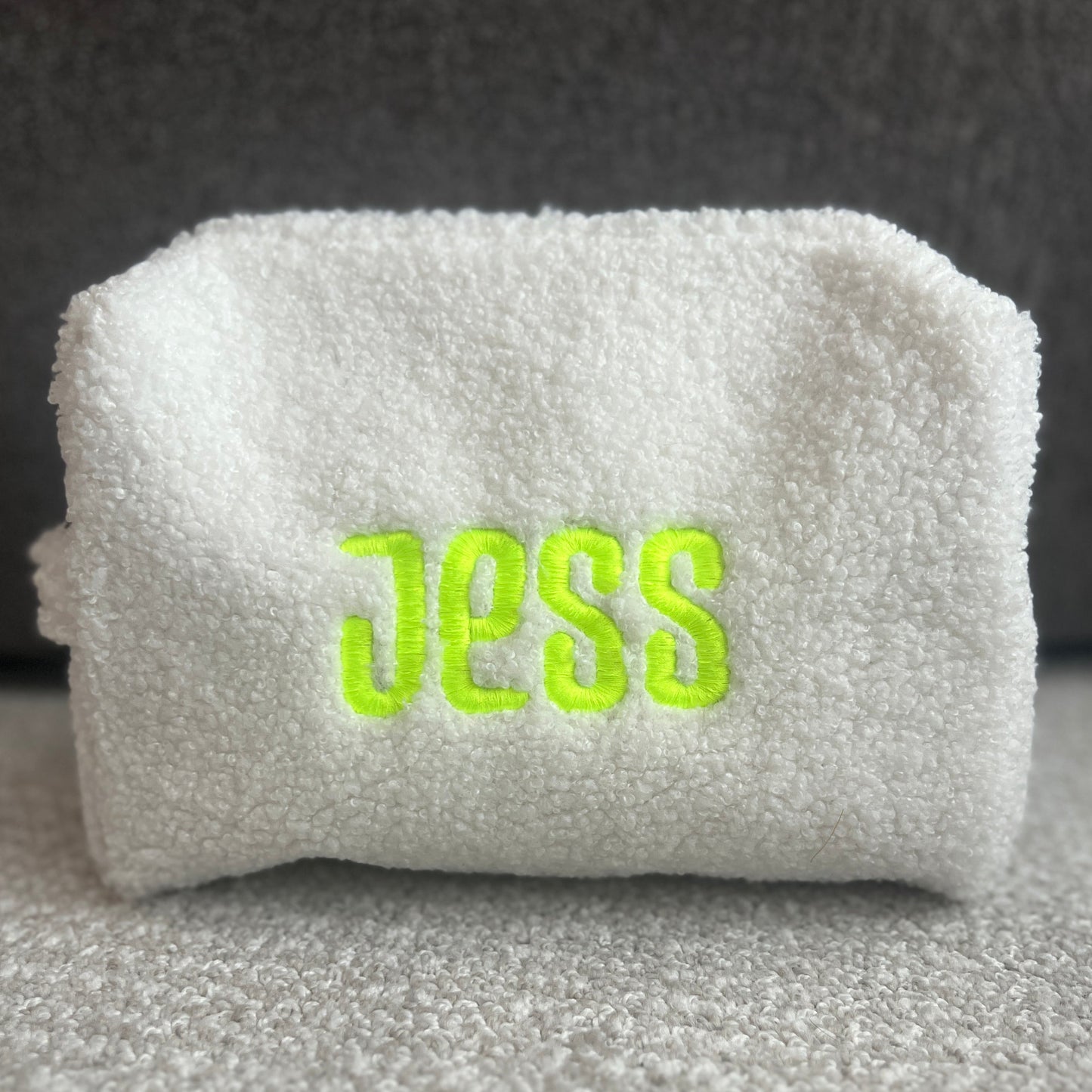 Teddy Boucle Pouch | Machine Embroidery