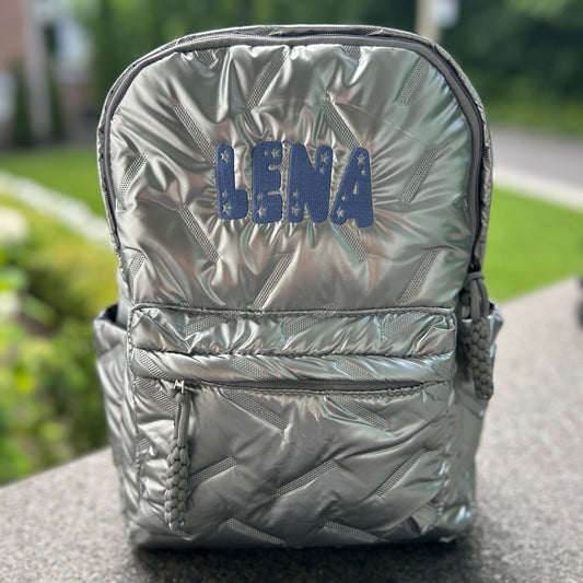 Puffer Backpack | Silver of Black