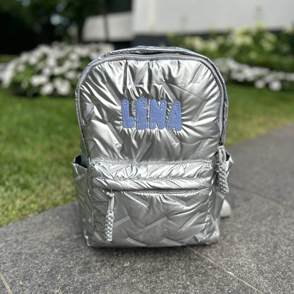 Puffer Backpack | Silver of Black