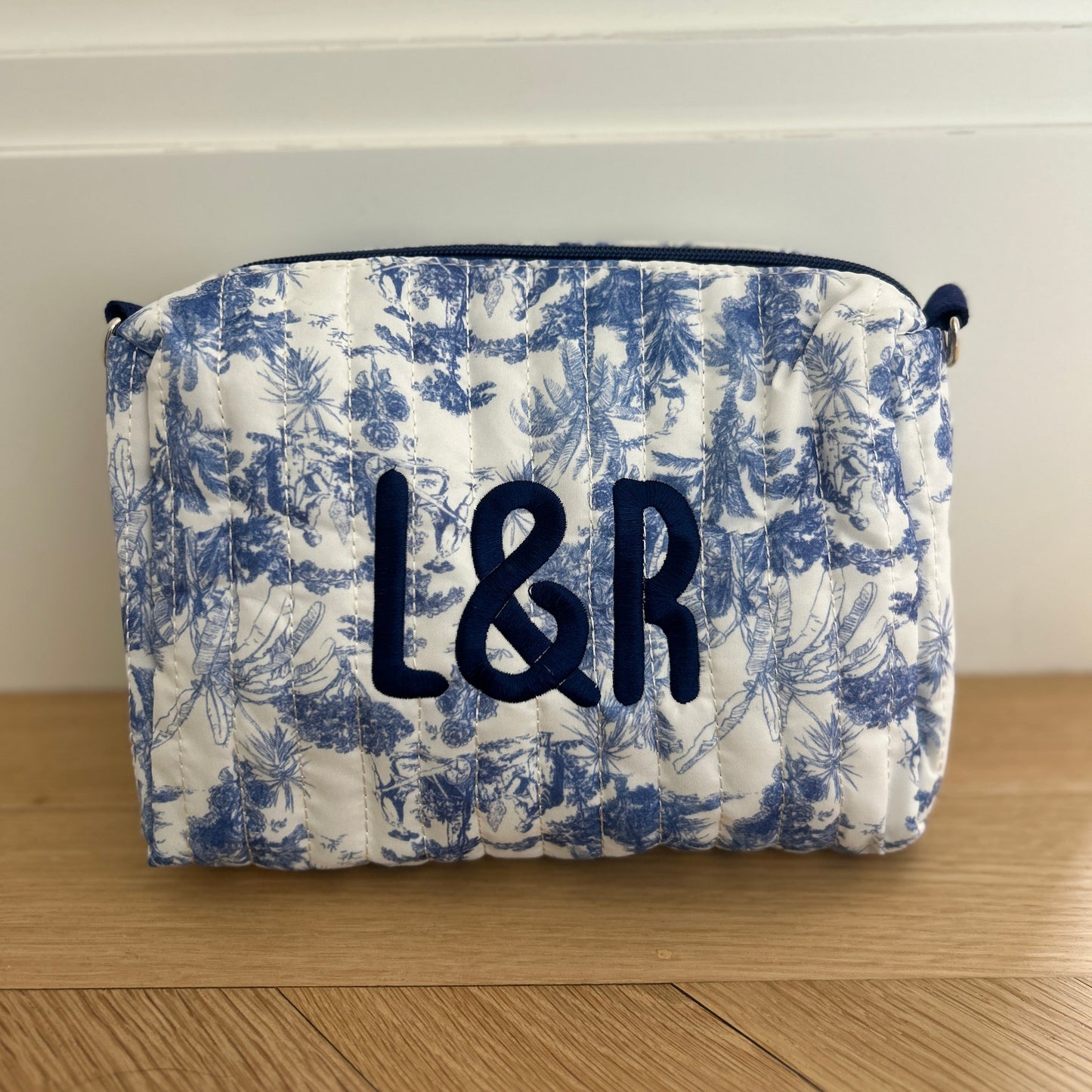 Toile Design Pouch | Blue or Blush