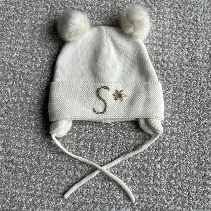 The Double Pom Pom Hat | Warm Lined Beanie for Babies