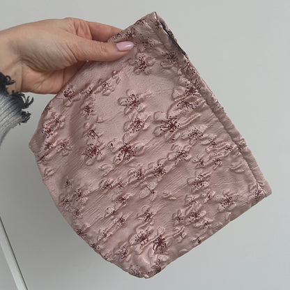 SAMPLE METALLIC FLORAL POUCH : NO EMBROIDERY /  CUSTOMIZATION