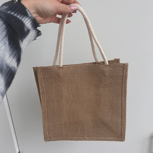 Burlap Lunch / Snack / Travel Bag