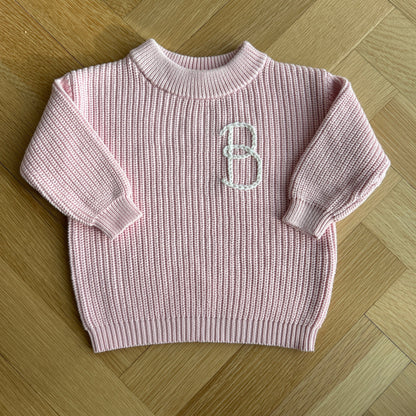 Initial Sweater | Multiple Colors Oversized Knit Newborn to 6 Years