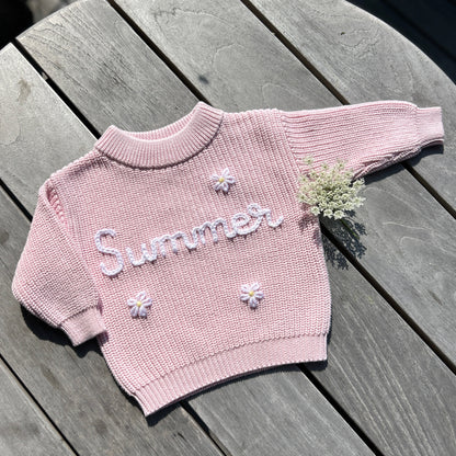 Custom Name Sweater | Multiple Colors Oversized Knit Newborn to 6 Years