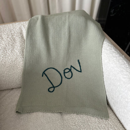 Solid Colour Baby Blanket Sage Green | Custom Baby Blanket Gift in Many Colors